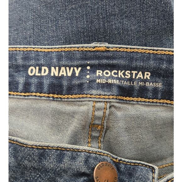 Old Navy Mid-Rise Distressed Rockstar Super Skinny Jeans Women's 16 - Picture 9 of 11